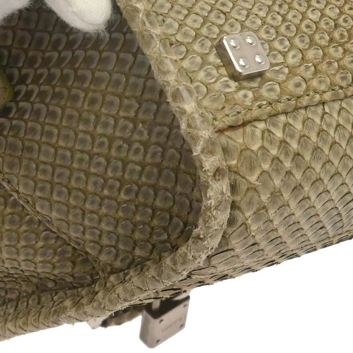 Loewe * Beige Python Amazona 28 Handbag - Image 10