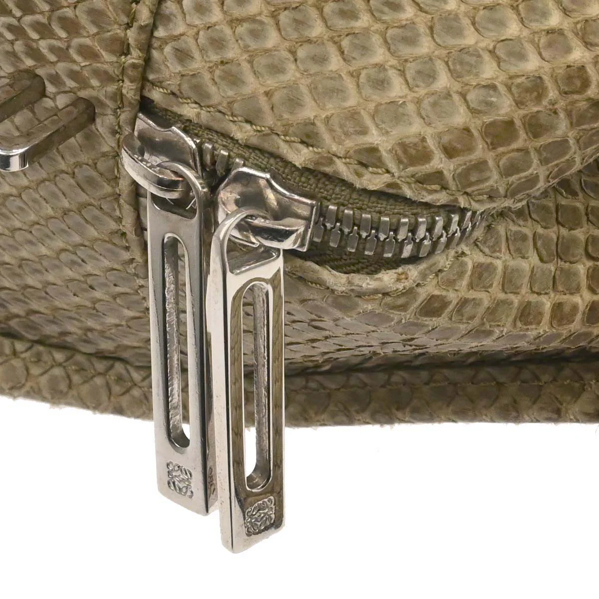Loewe * Beige Python Amazona 28 Handbag - Image 13