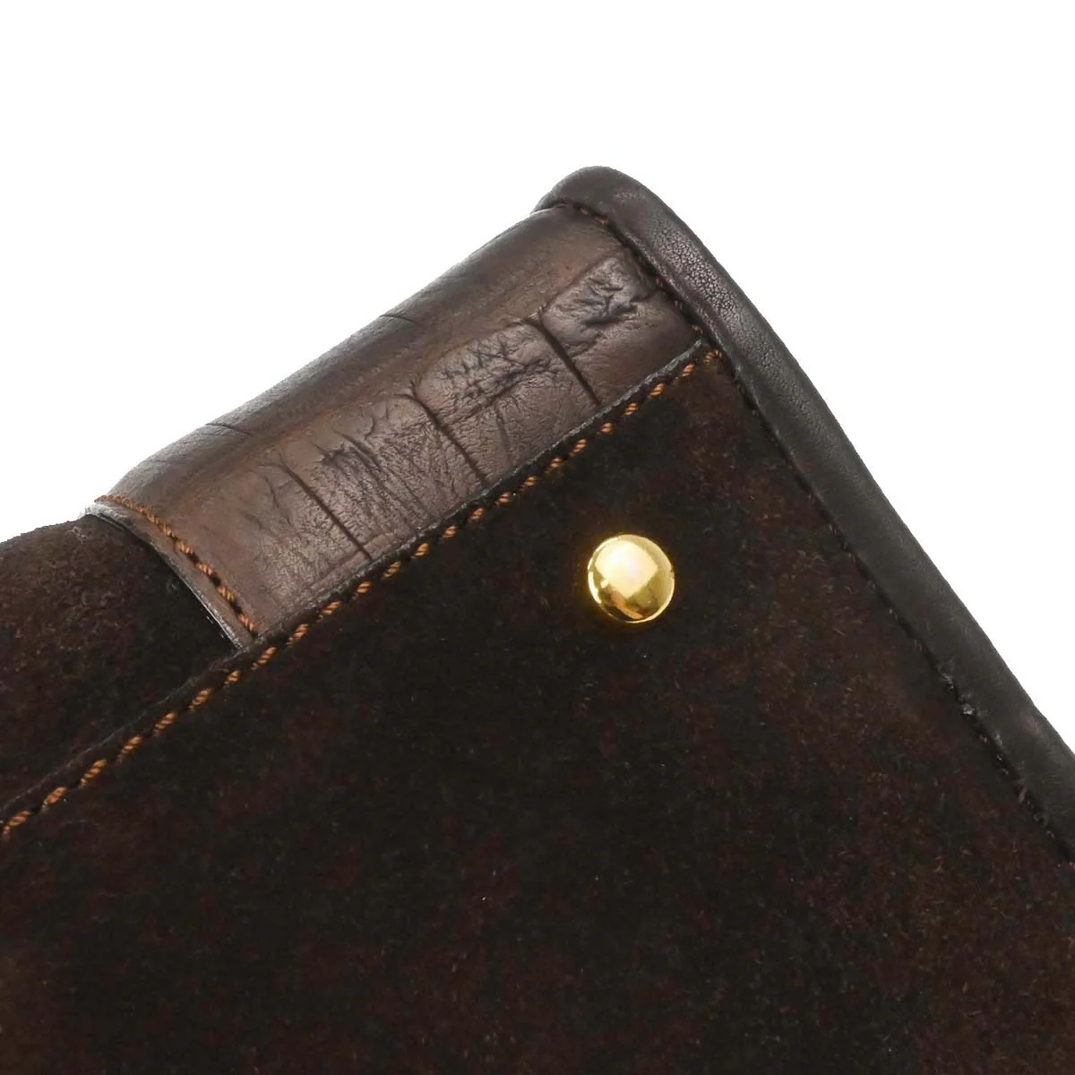 Loewe Brown Suede Embossed Leather Amazona 32 Handbag - Image 4