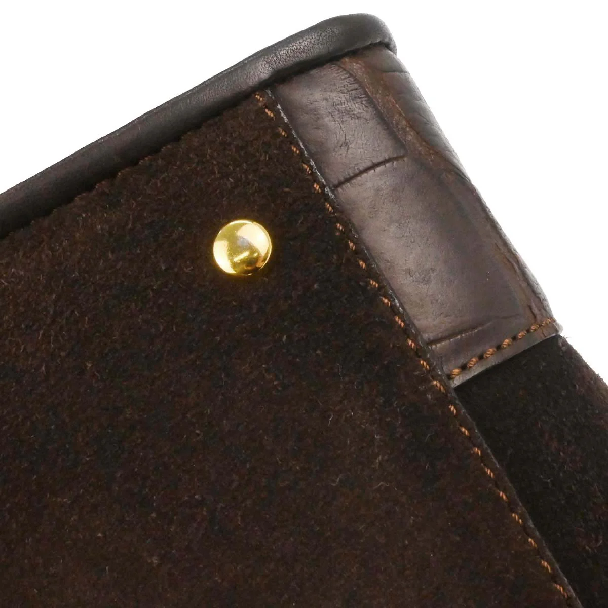 Loewe Brown Suede Embossed Leather Amazona 32 Handbag - Image 5