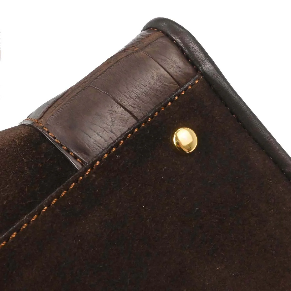 Loewe Brown Suede Embossed Leather Amazona 32 Handbag - Image 6