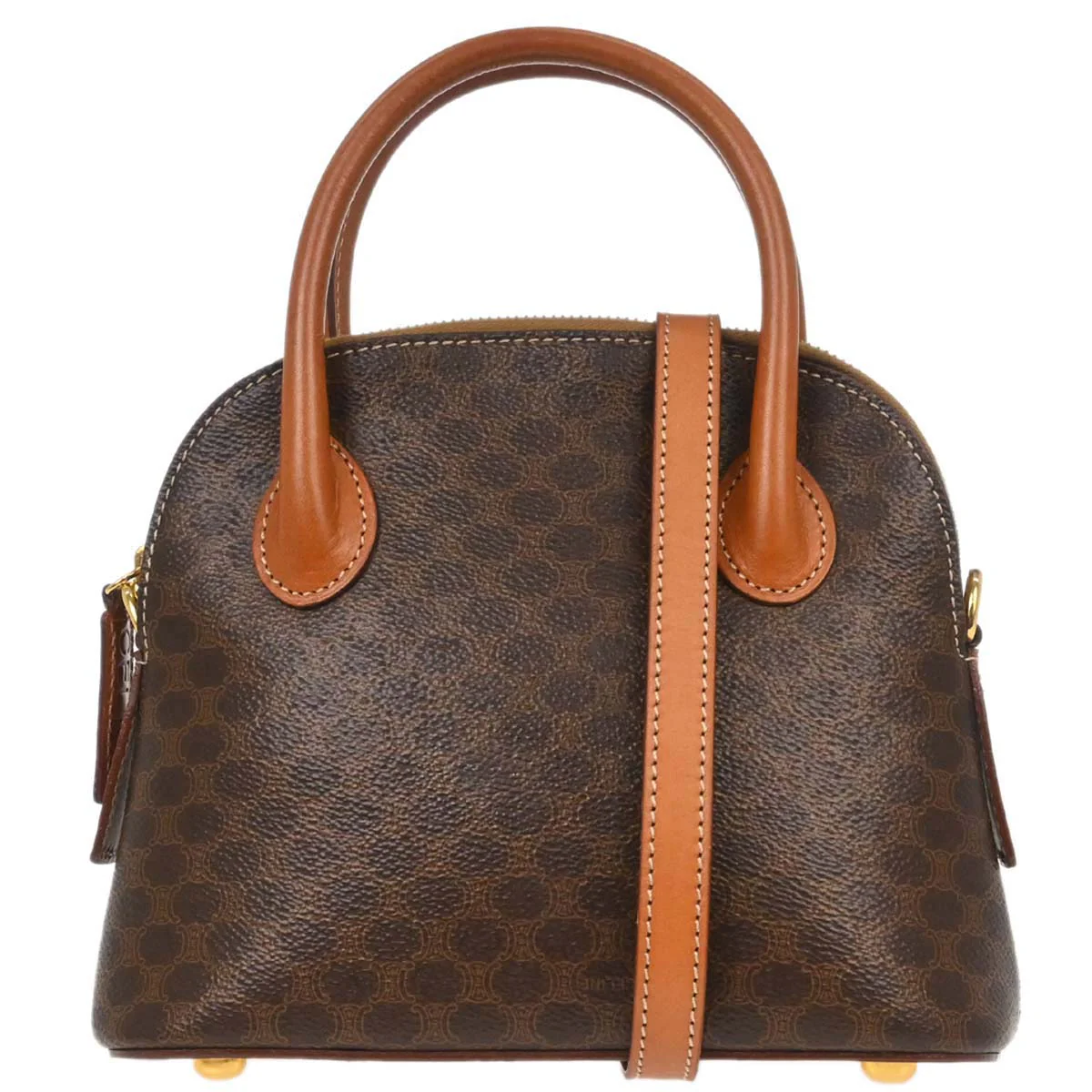 Celine Brown PVC Macadam 2way Shoulder Handbag
