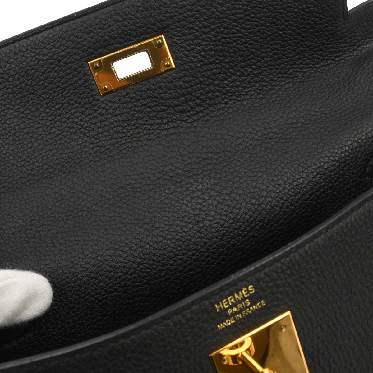 Hermes Black Togo Kelly 28 Retourne 2way Shoulder Handbag - Image 14