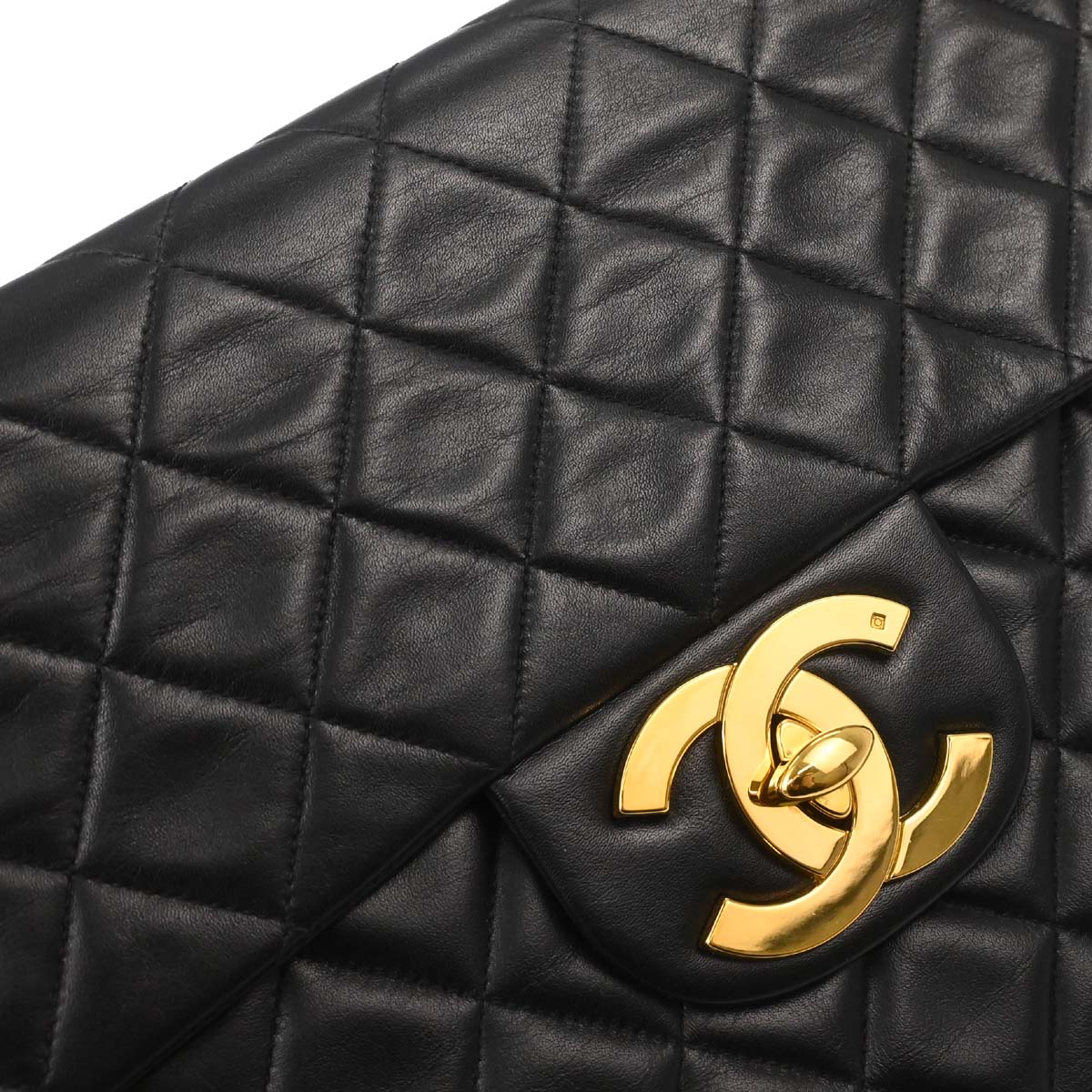 Chanel Black Lambskin Maxi Classic Flap Shoulder Bag - Image 13