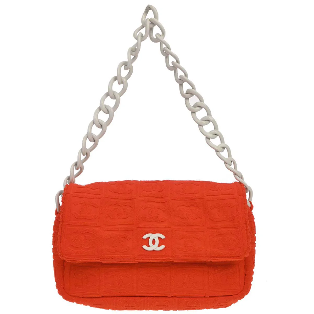 Chanel Orange Cotton Sport Line Handbag