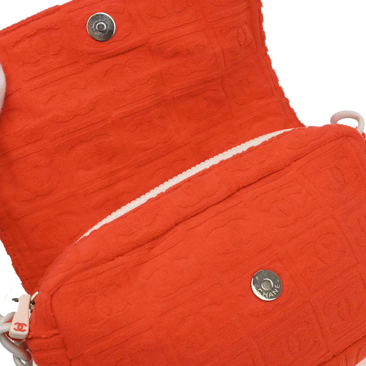 Chanel Orange Cotton Sport Line Handbag - Image 11