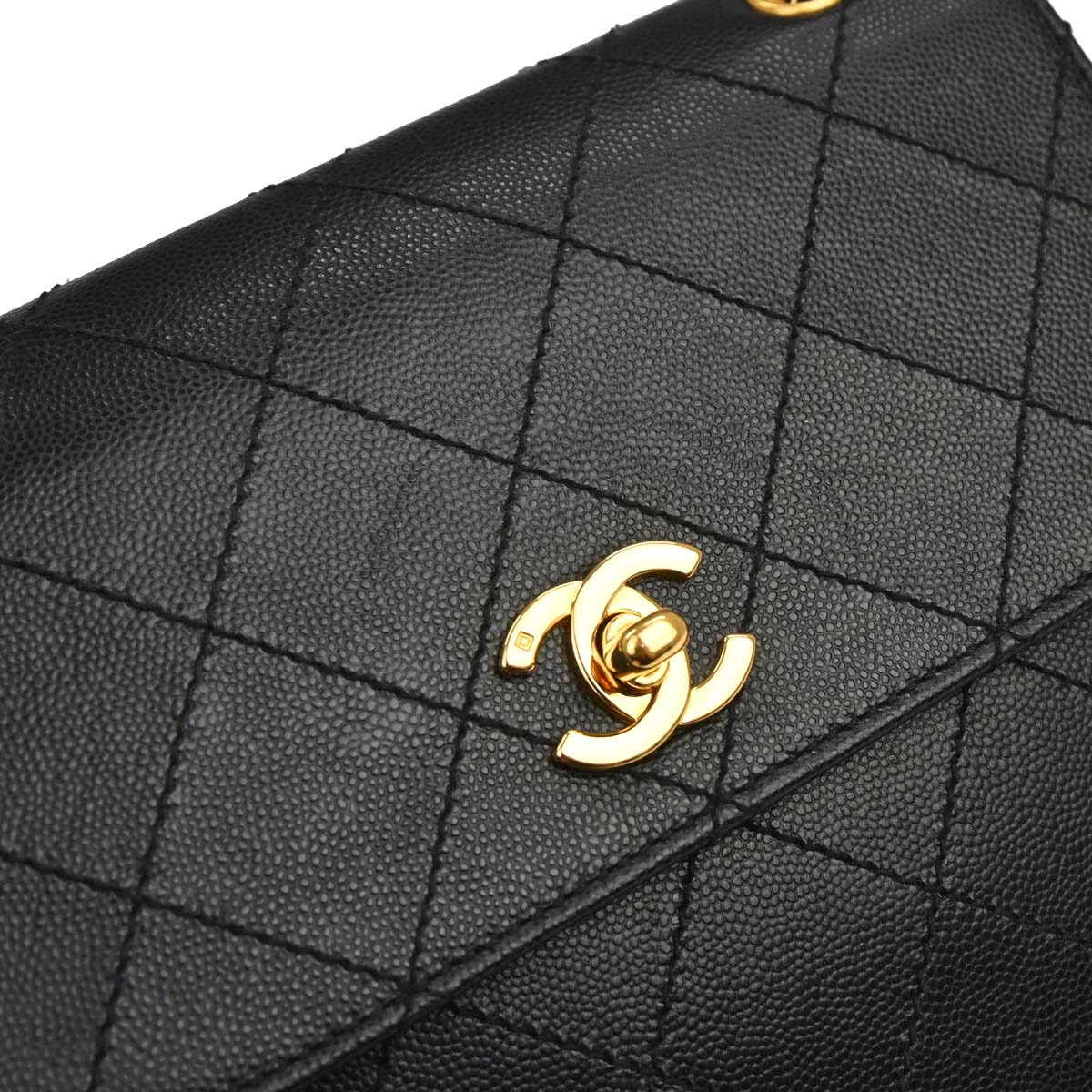 Chanel Black Caviar Skin Handbag - Image 11