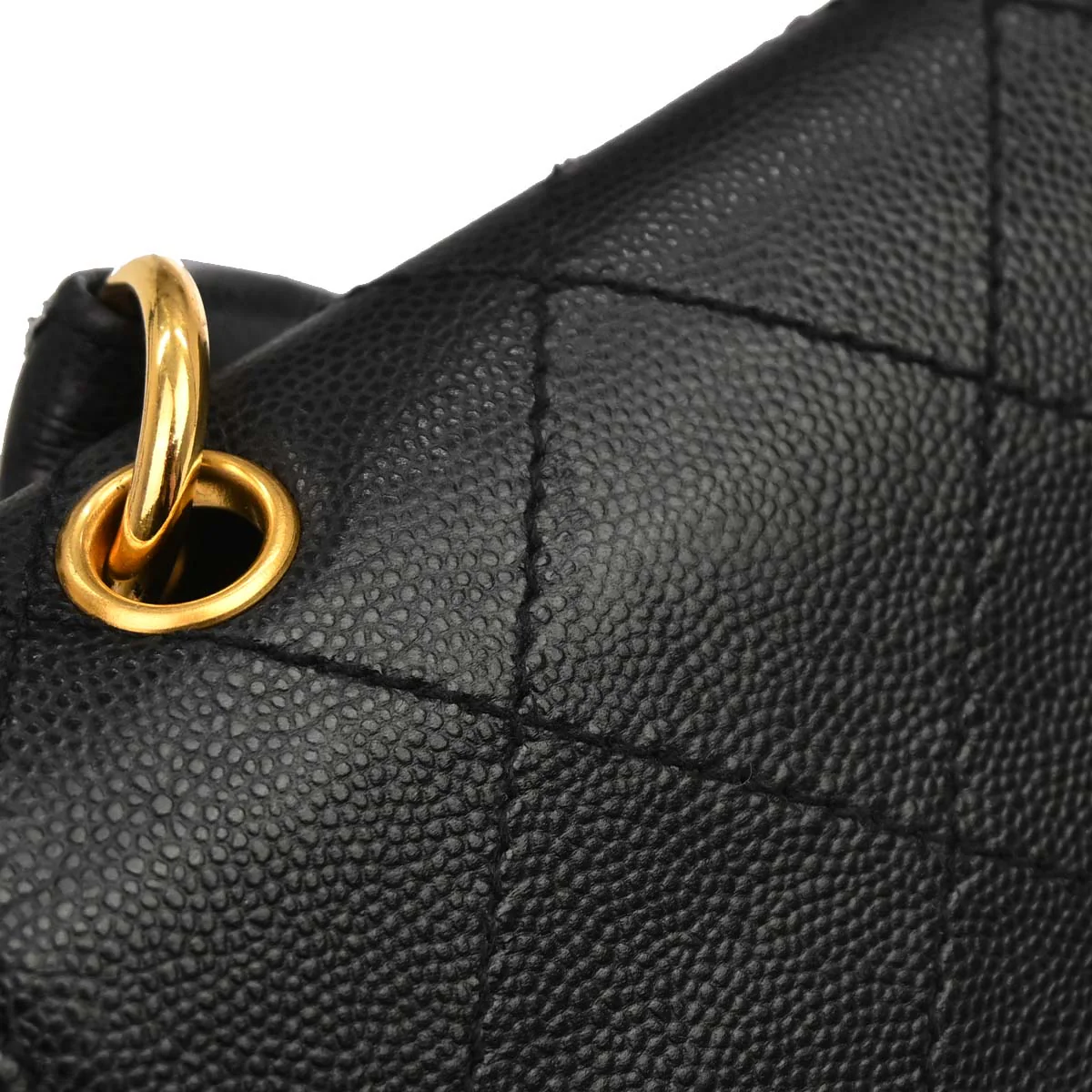 Chanel Black Caviar Skin Handbag - Image 12