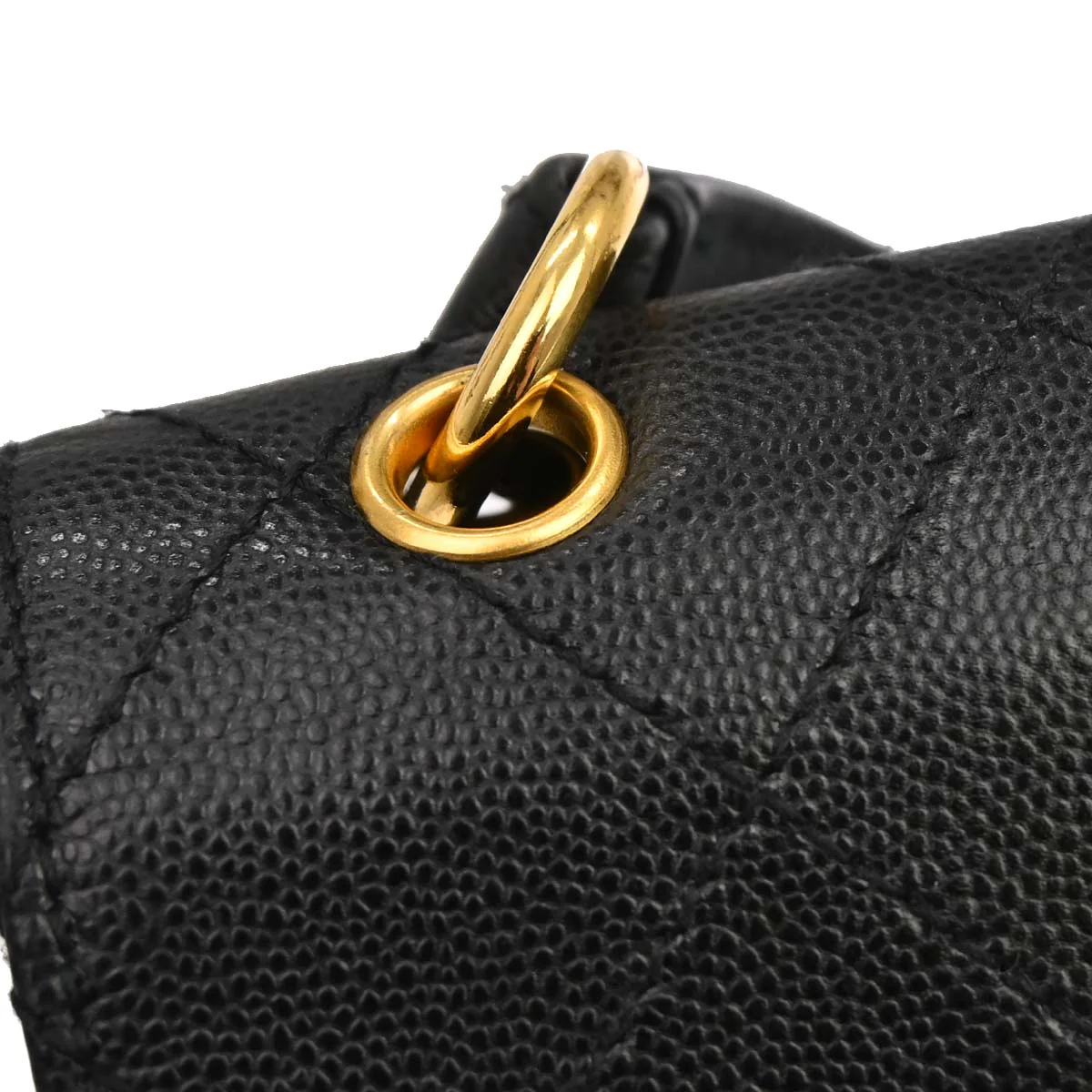 Chanel Black Caviar Skin Handbag - Image 15