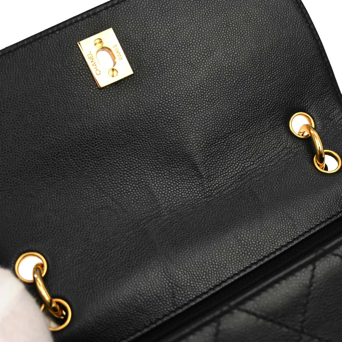 Chanel Black Caviar Skin Handbag - Image 16