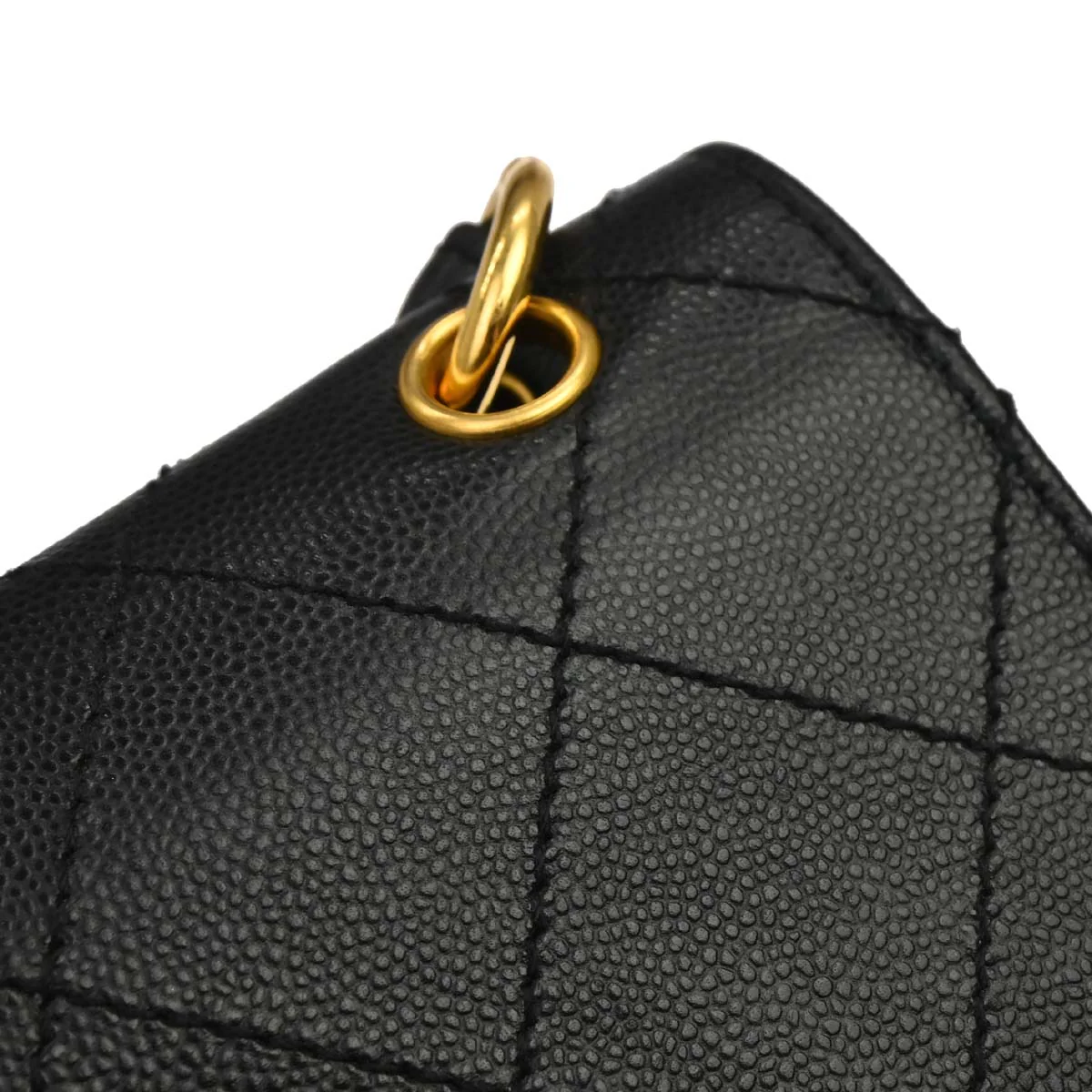 Chanel Black Caviar Skin Handbag - Image 9