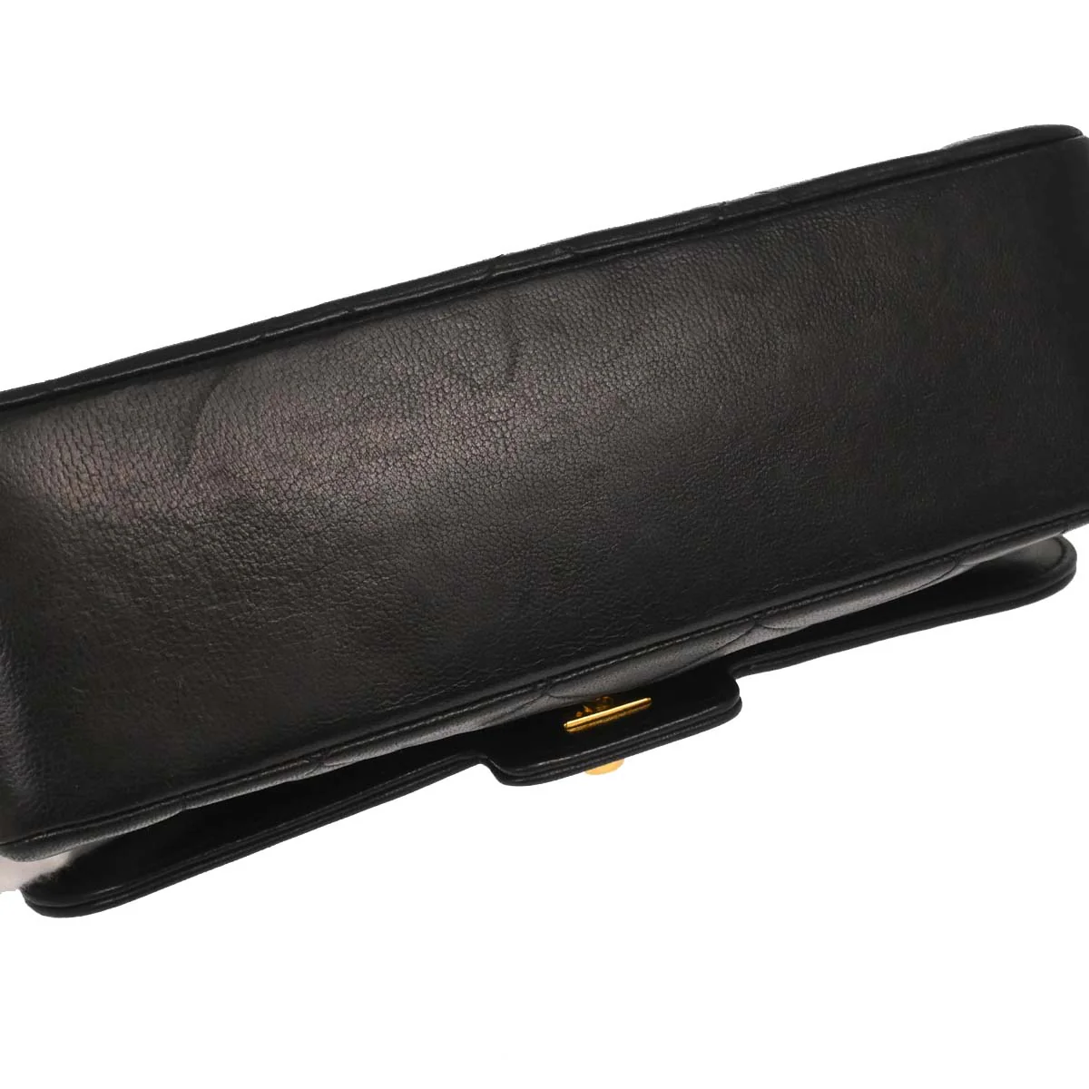 Chanel 1991-1994 Black Lambskin Single Flap Shoulder Bag - Image 5