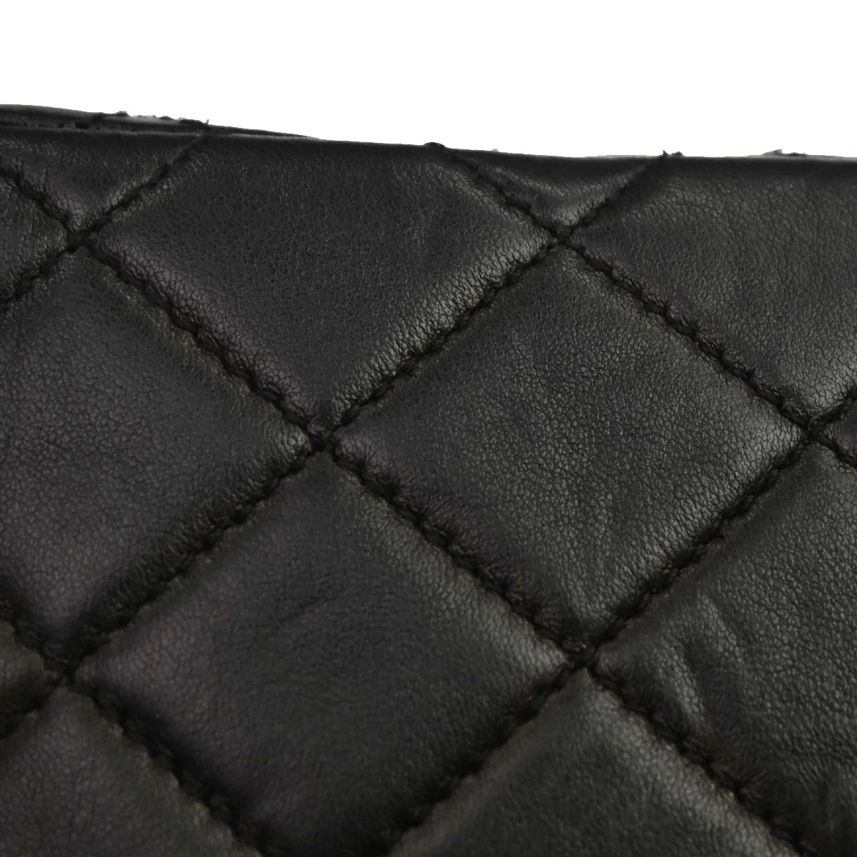 Chanel Black Lambskin Acrylic Chain Straight Flap Handbag - Image 9