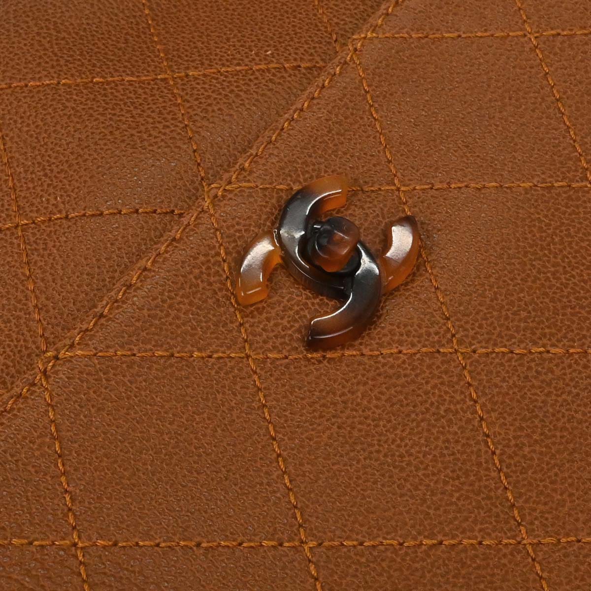 Chanel 1997-1999 Brown Caviar Skin Straight Flap Shoulder Bag - Image 12