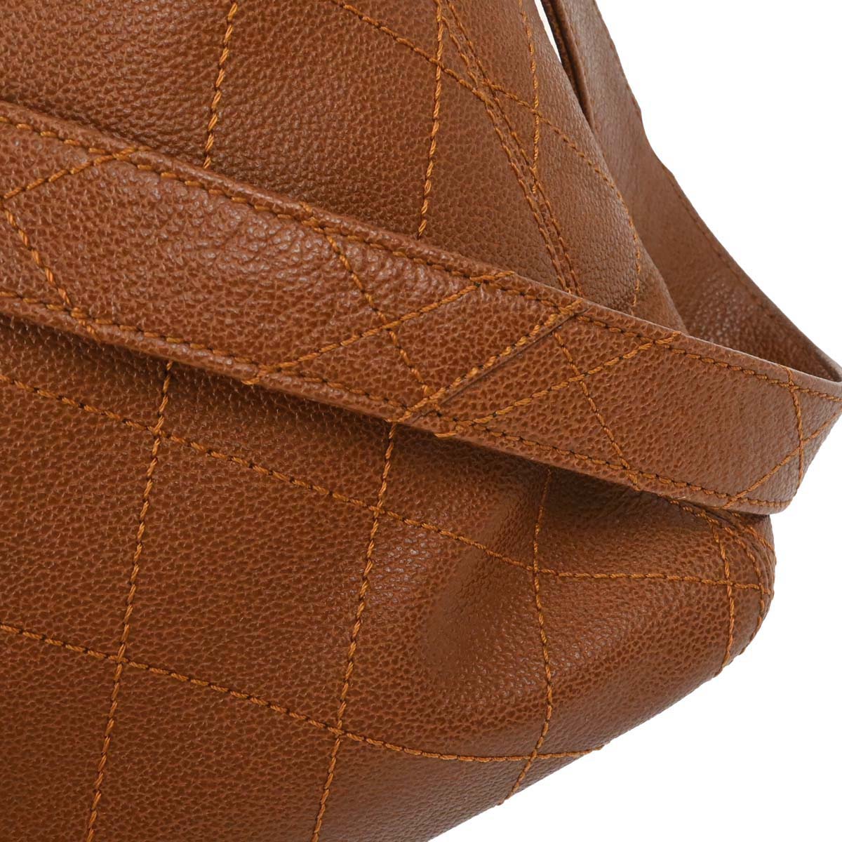 Chanel 1997-1999 Brown Caviar Skin Straight Flap Shoulder Bag - Image 4
