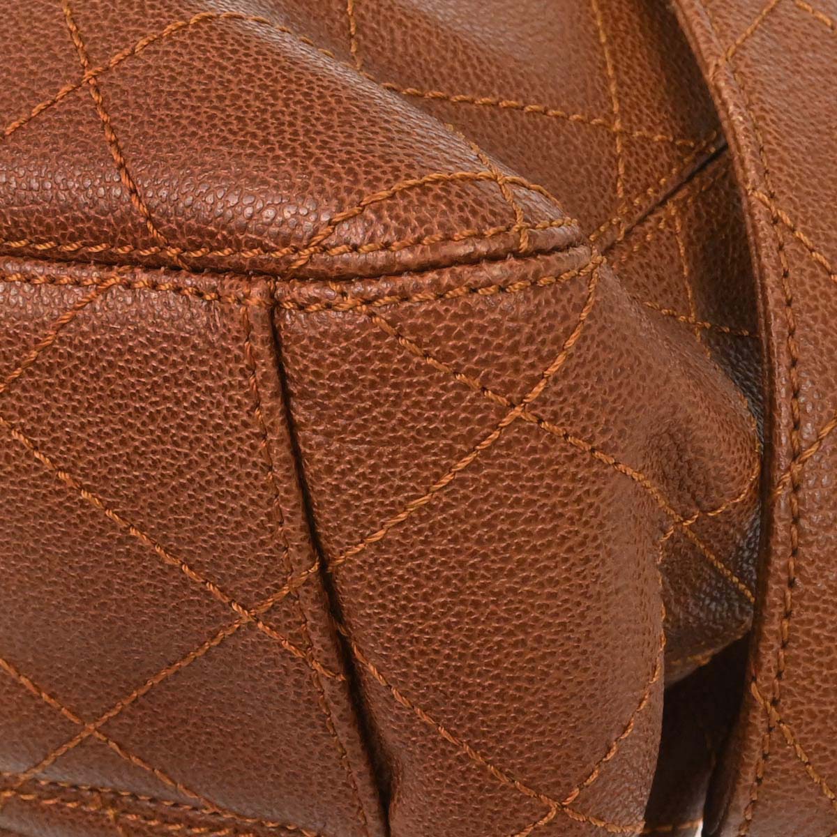 Chanel 1997-1999 Brown Caviar Skin Straight Flap Shoulder Bag - Image 9