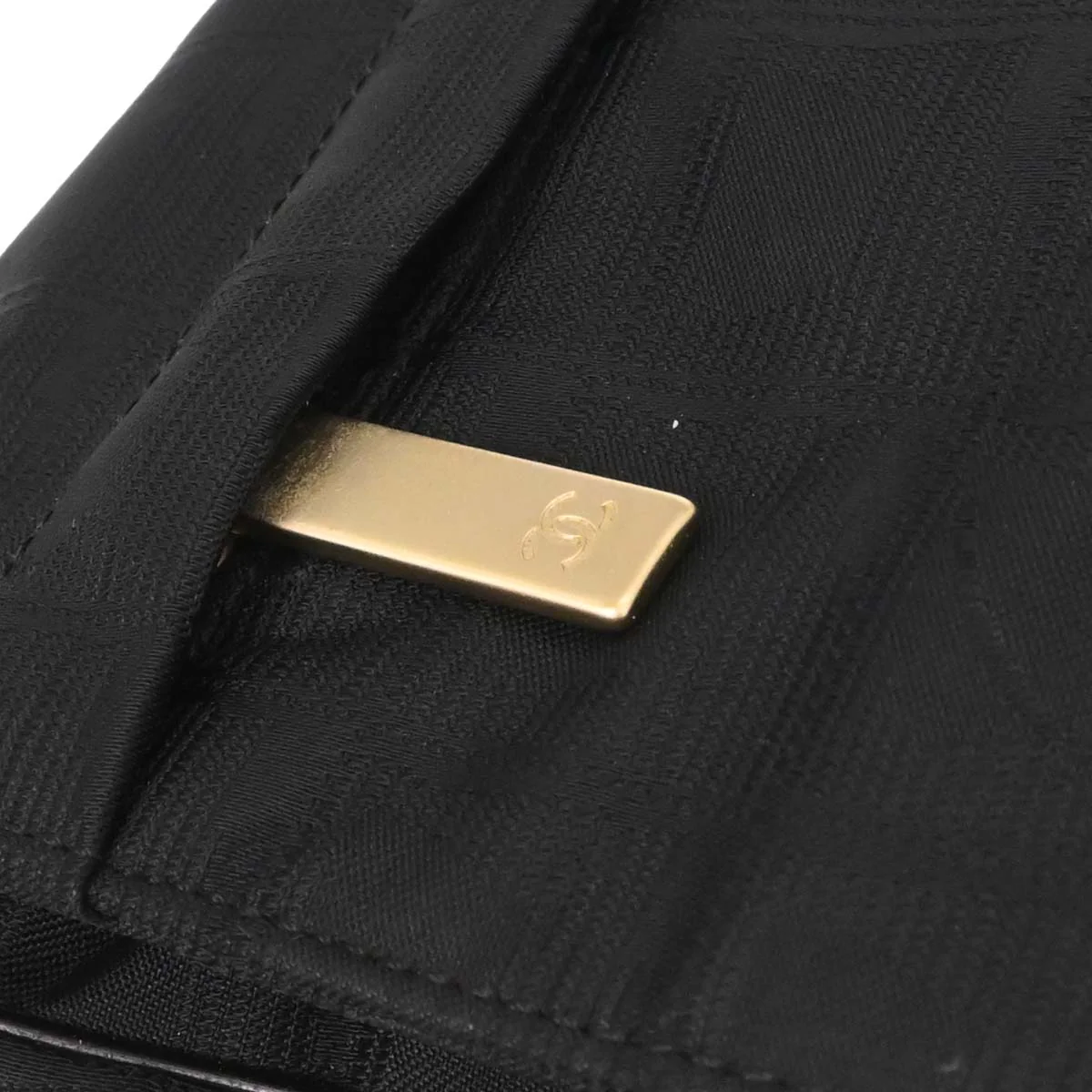 Chanel 2005-2006 Black Jacquard Nylon Travel Line Waist Bum Bag - Image 5