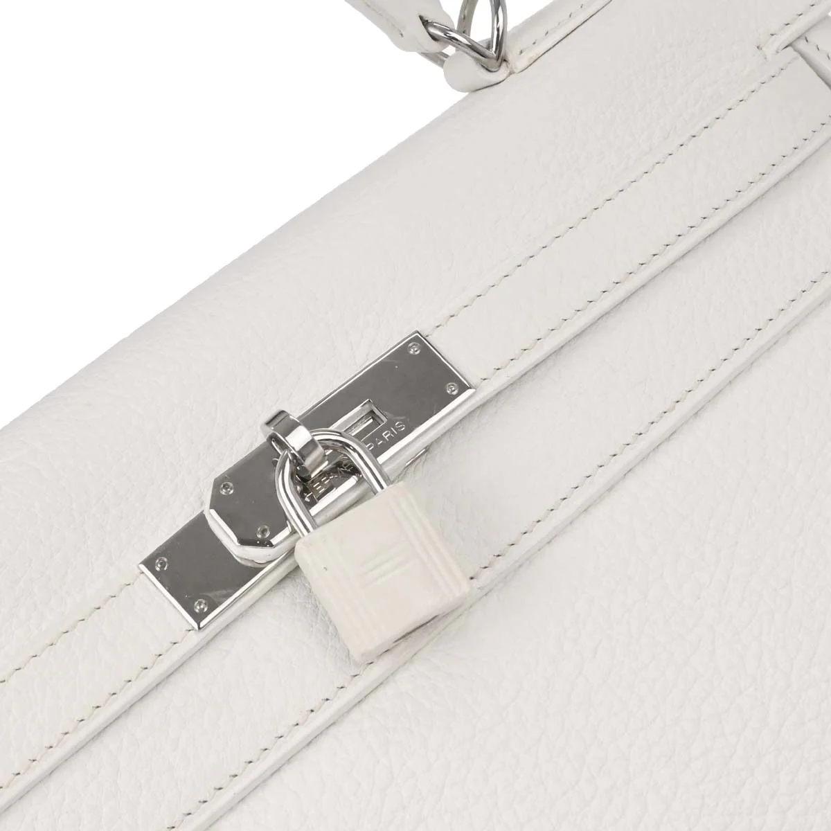 Hermes White Taurillon Clemence Kelly 32 Retourne 2way Shoulder Handbag - Image 13