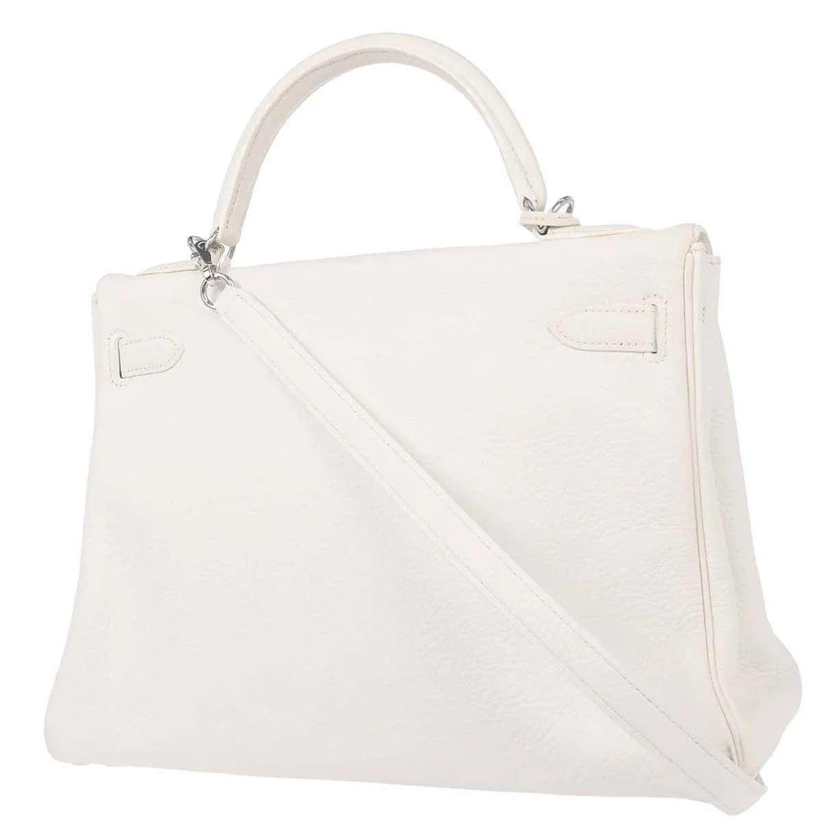 Hermes White Taurillon Clemence Kelly 32 Retourne 2way Shoulder Handbag - Image 2