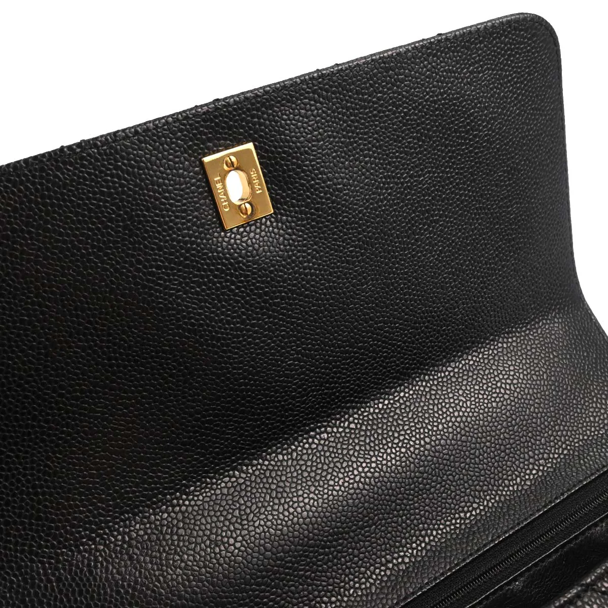 Chanel Black Caviar Skin Top Handle Handbag - Image 12