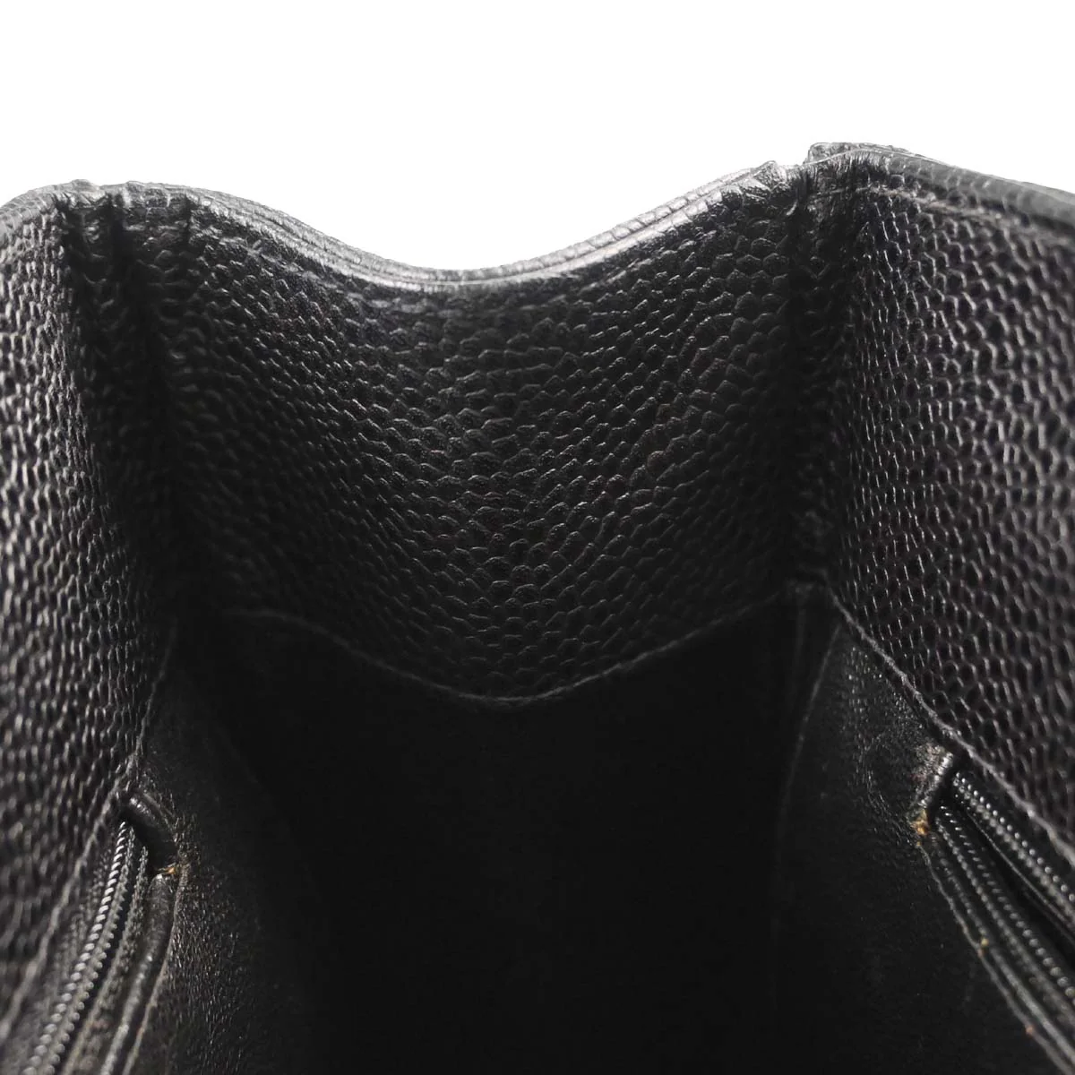 Chanel 1997-1999 Black Caviar Skin Chain Shoulder Tote Bag - Image 16