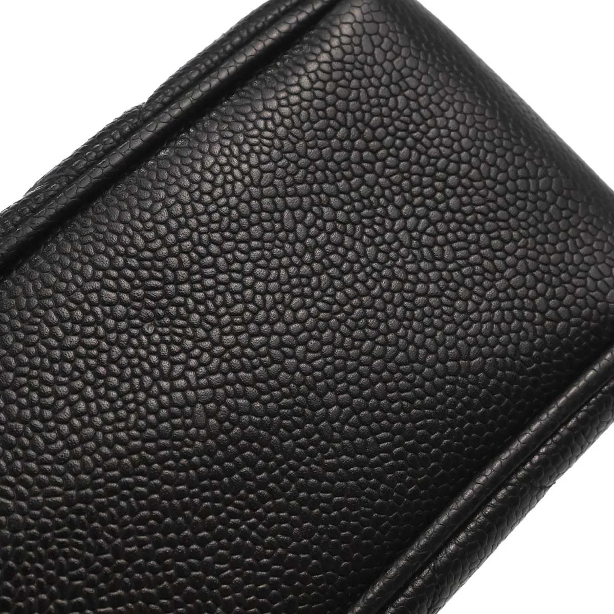 Chanel 1997-1999 Black Caviar Skin Chain Shoulder Tote Bag - Image 4