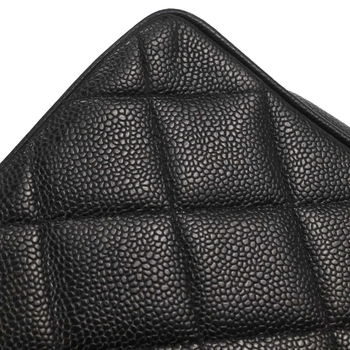Chanel 1997-1999 Black Caviar Skin Chain Shoulder Tote Bag - Image 6