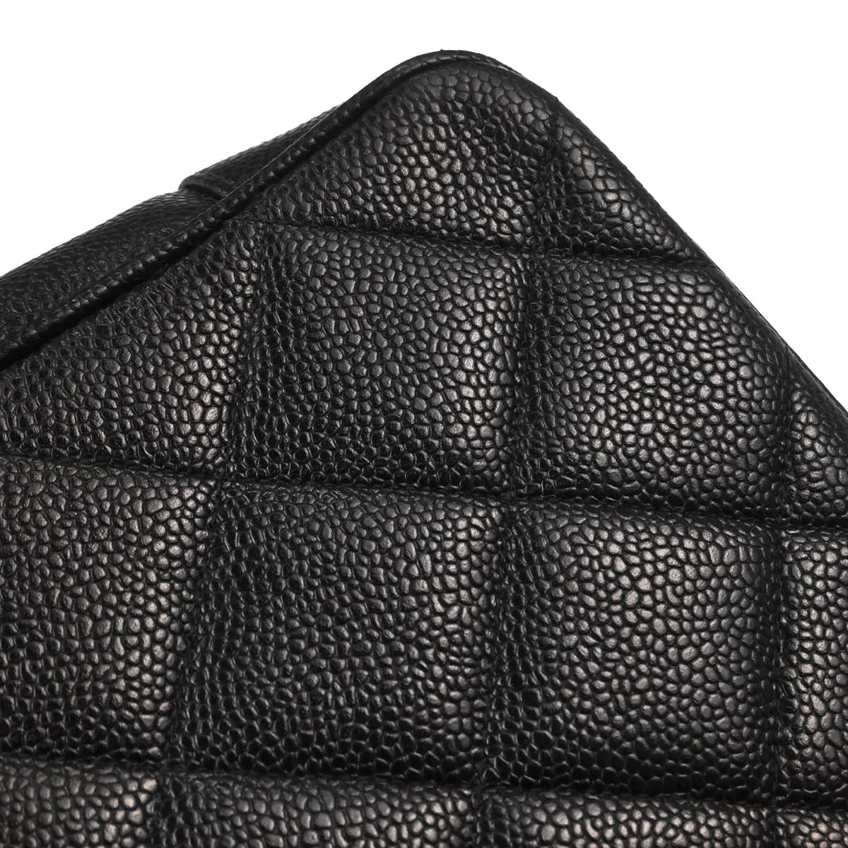 Chanel 1997-1999 Black Caviar Skin Chain Shoulder Tote Bag - Image 7