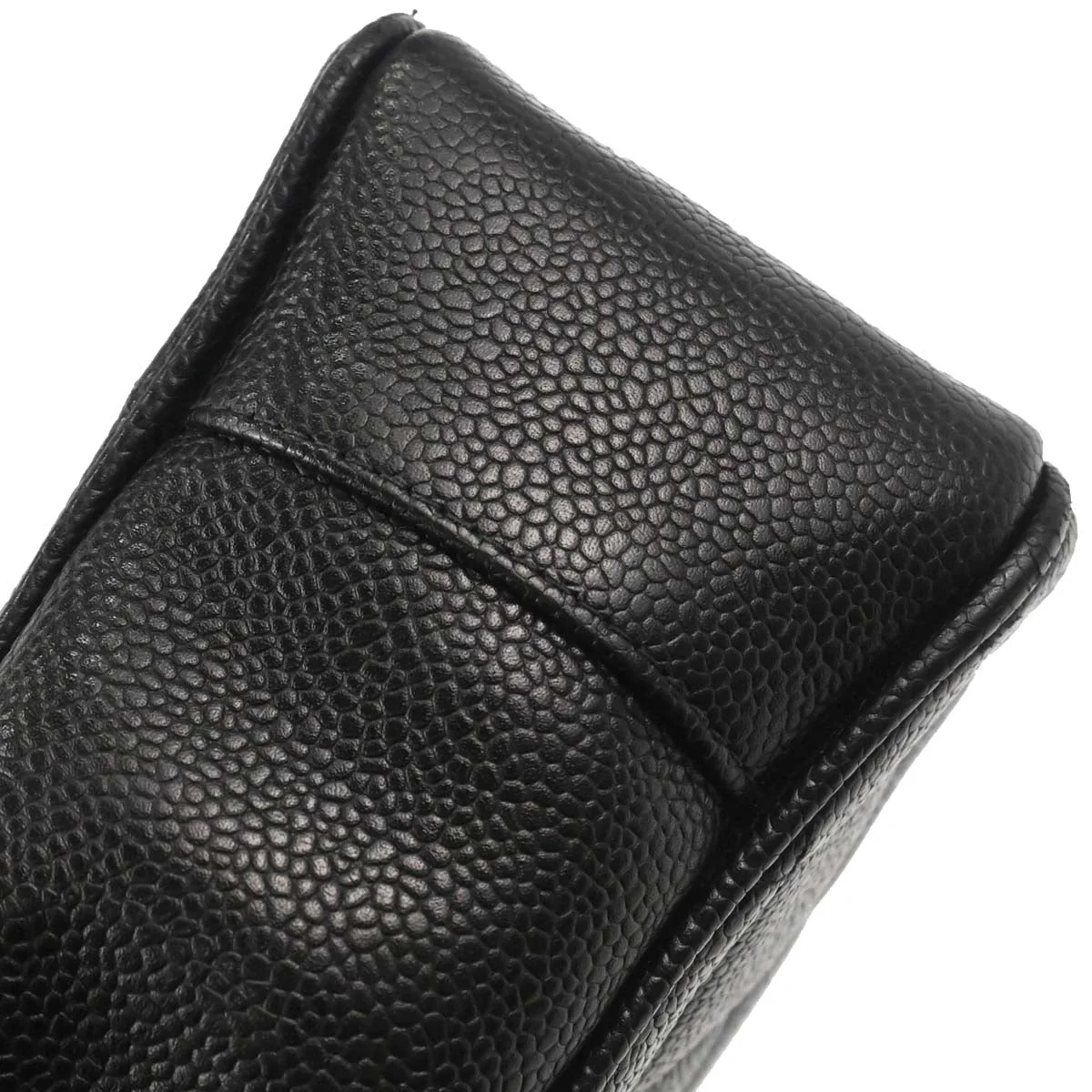 Chanel 1997-1999 Black Caviar Skin Chain Shoulder Tote Bag - Image 8