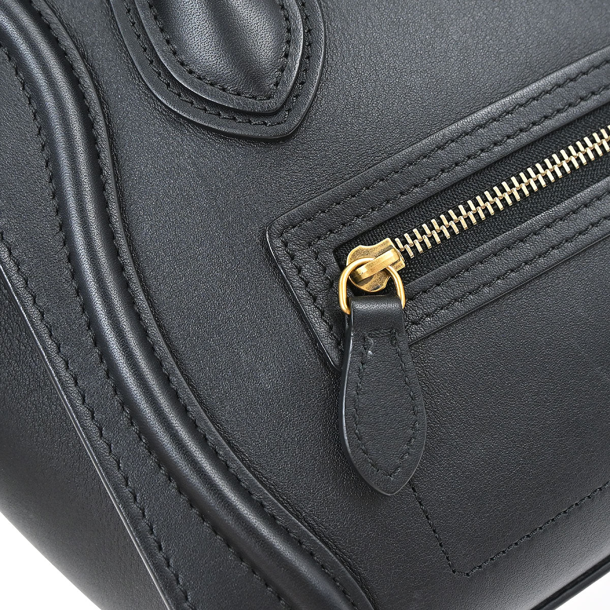 Celine Black Leather Nano Luggage Shoulder Tote Bag - Image 7
