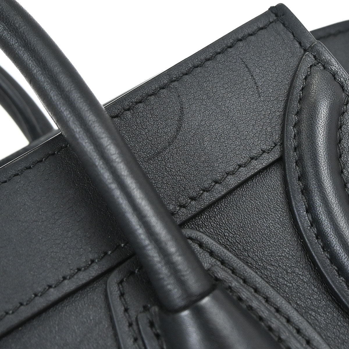 Celine Black Leather Nano Luggage Shoulder Tote Bag - Image 8
