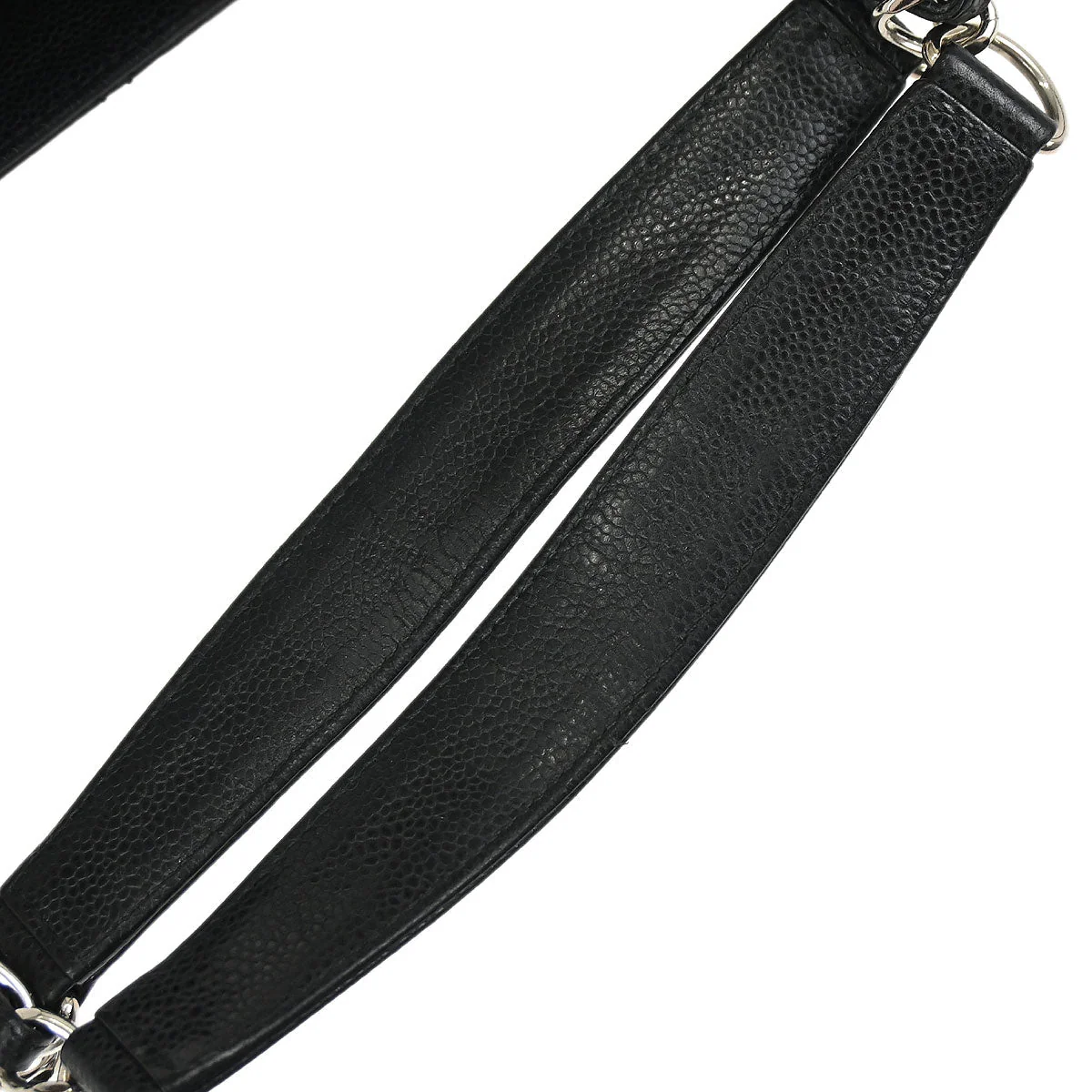 Chanel Black Caviar Skin Grand Shopping Tote GST Chain Handbag - Image 9