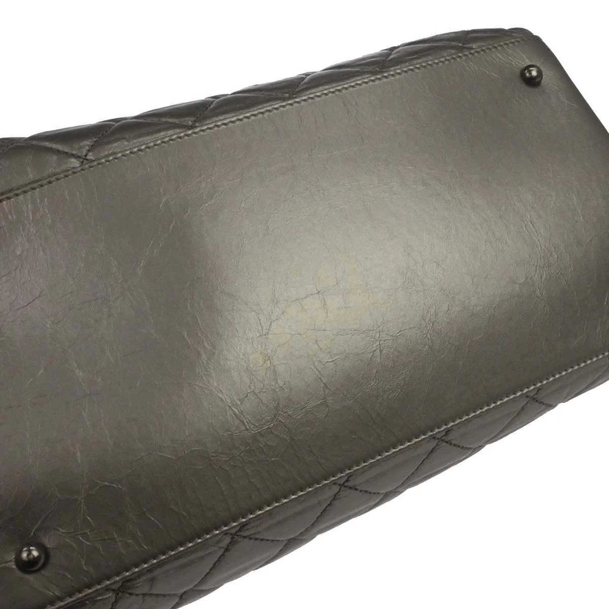 Chanel Metallic Silver Calfskin Chain Me Tote Handbag - Image 8