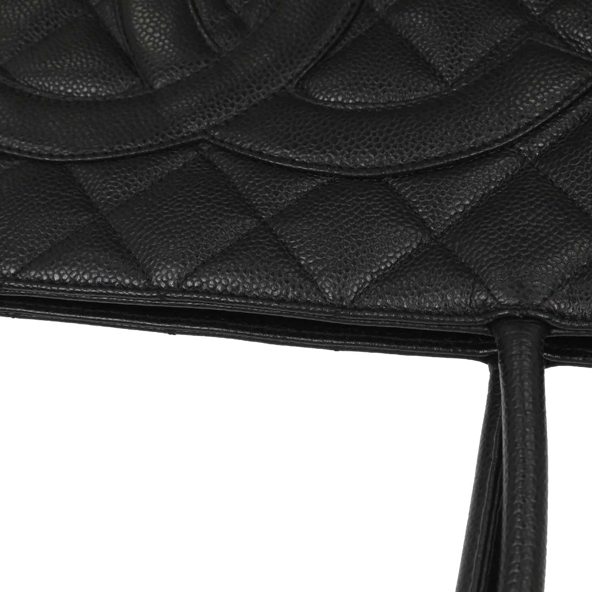 Chanel 2005-2006 Black Caviar Skin Medallion Tote Handbag - Image 4
