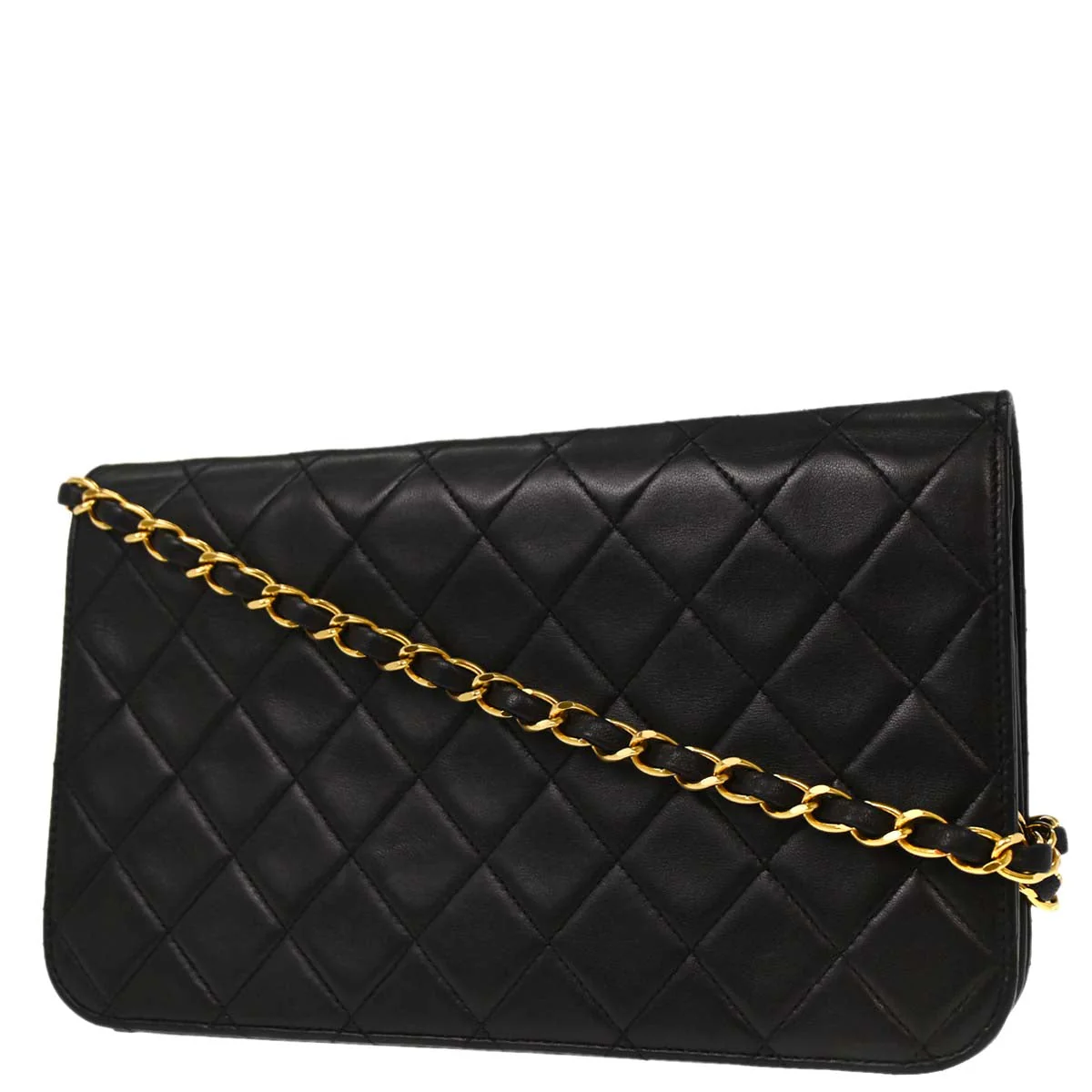 Chanel Black Lambskin Pushlock Small Full Flap Shoulder Bag - Image 2