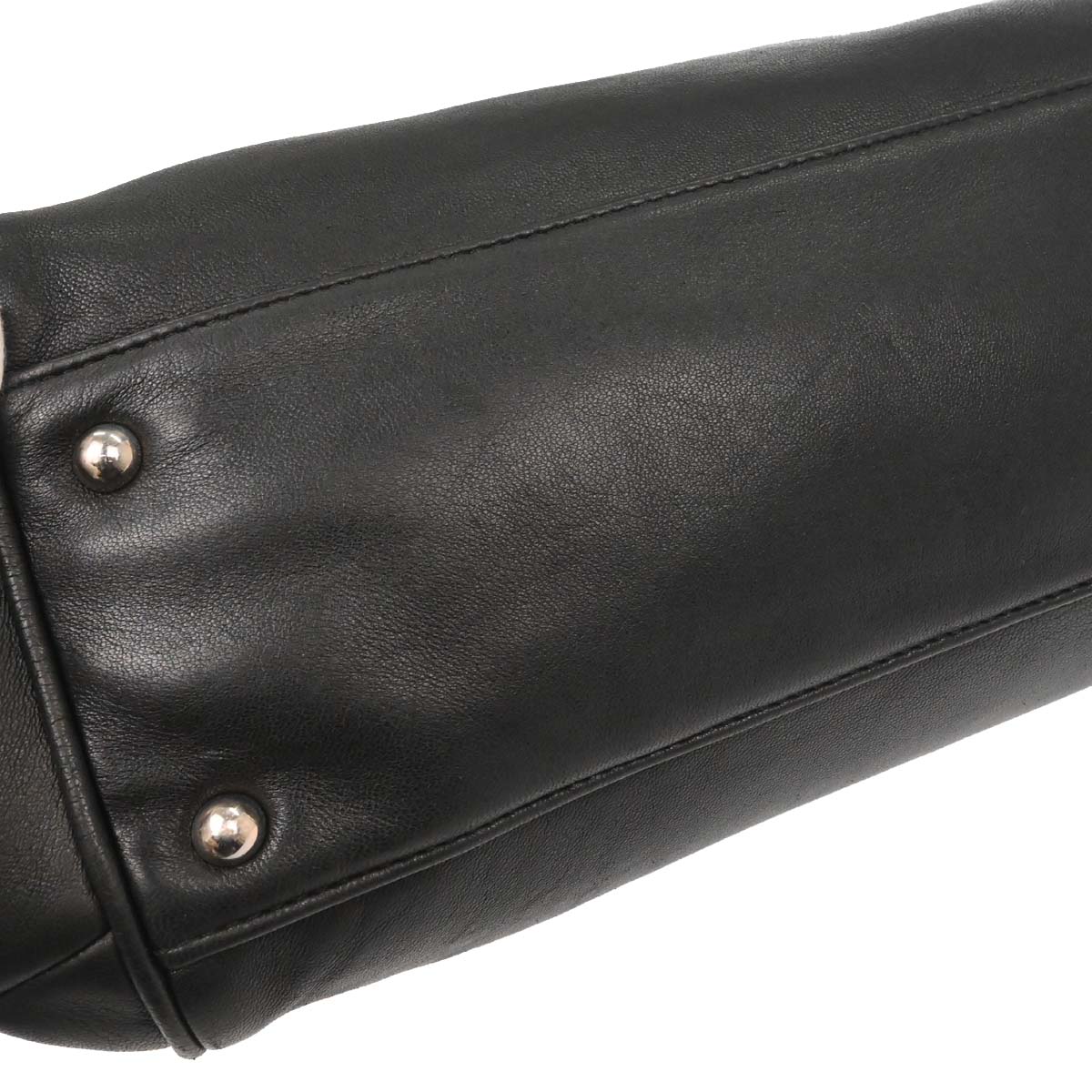Chanel 2009-2010 Black Lambskin Tote Chain Handbag - Image 10