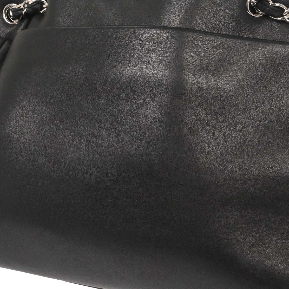 Chanel 2009-2010 Black Lambskin Tote Chain Handbag - Image 3