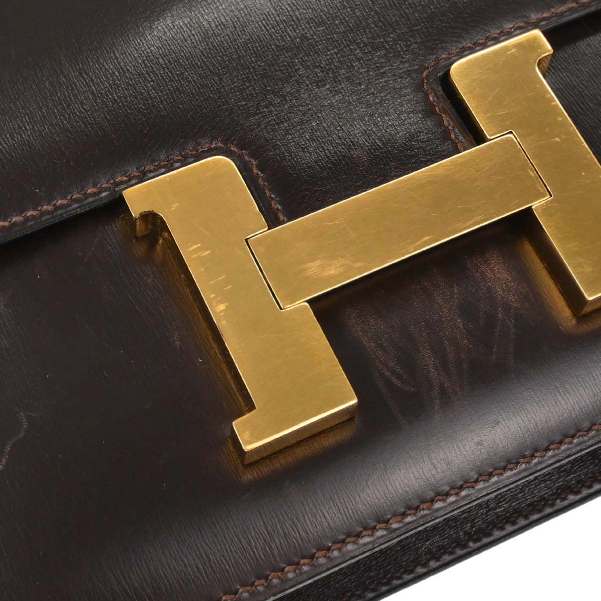 Hermes Chocolat Box Calf Constance 23 Shoulder Bag - Image 8