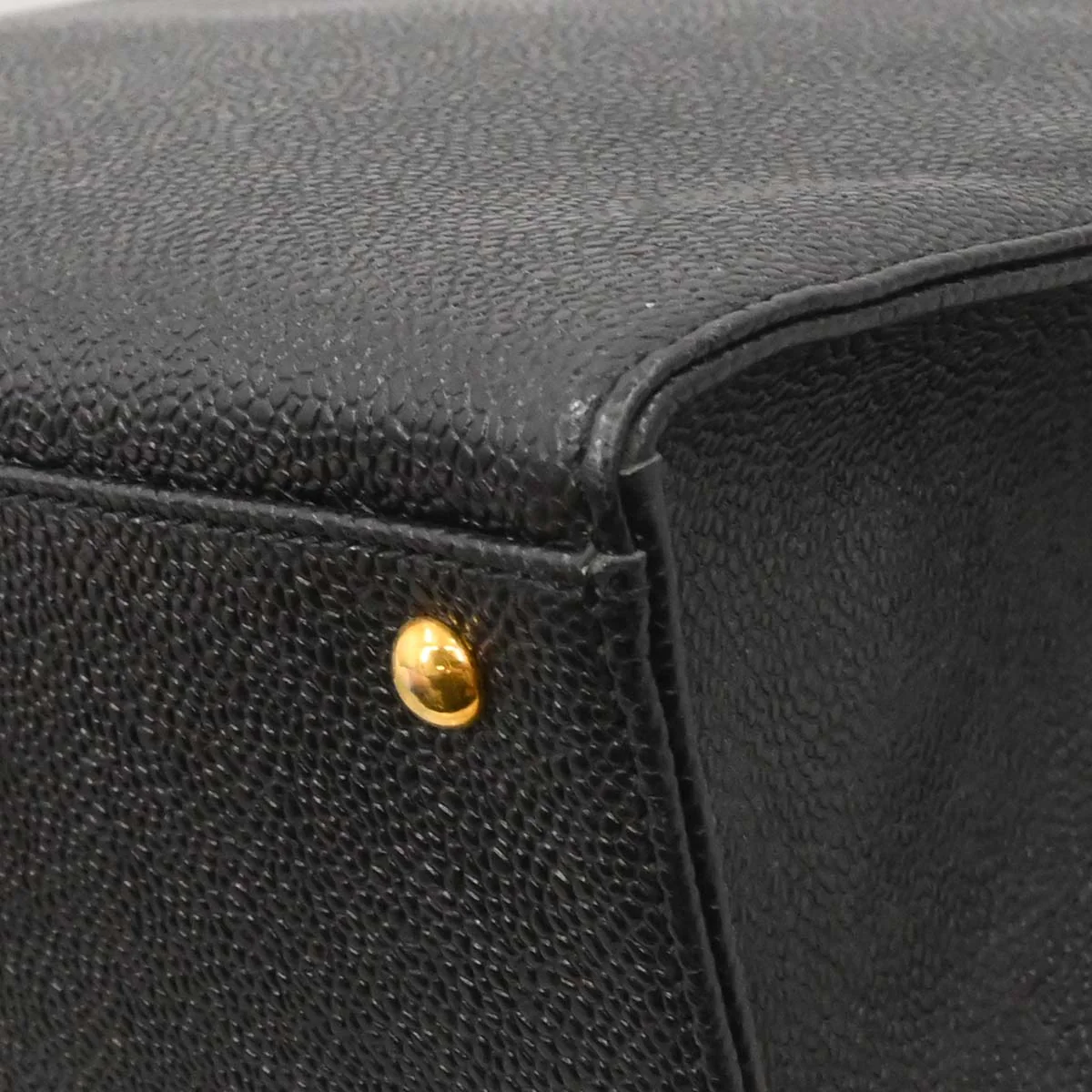 Chanel Black Caviar Skin Shoulder Tote Bag - Image 8