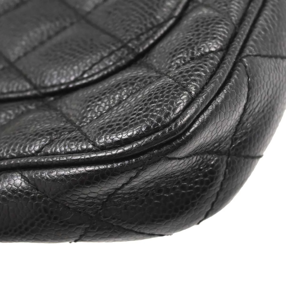 Chanel 2002-2003 Black Caviar Skin Chain Handbag - Image 20