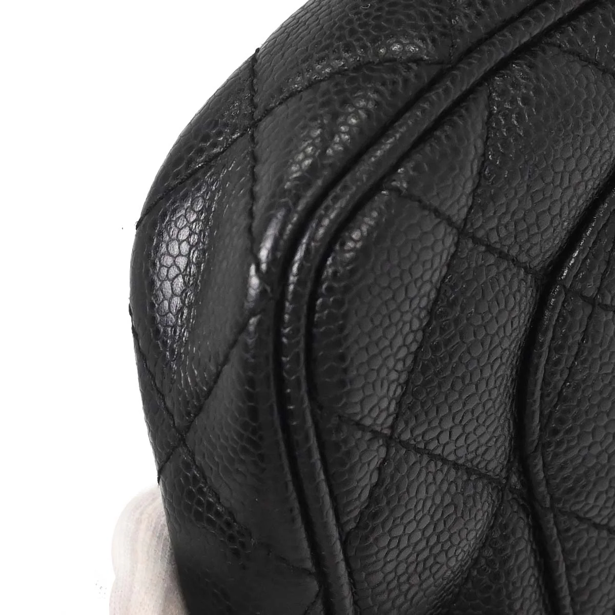 Chanel 2002-2003 Black Caviar Skin Chain Handbag - Image 7