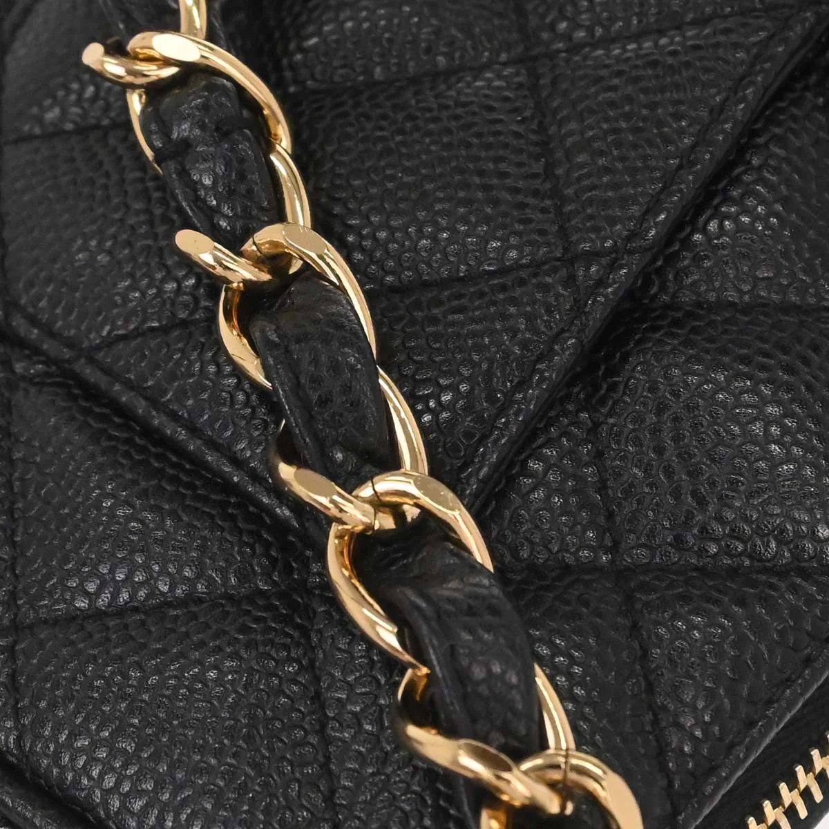 Chanel 2002-2003 Black Caviar Skin Chain Handbag - Image 9