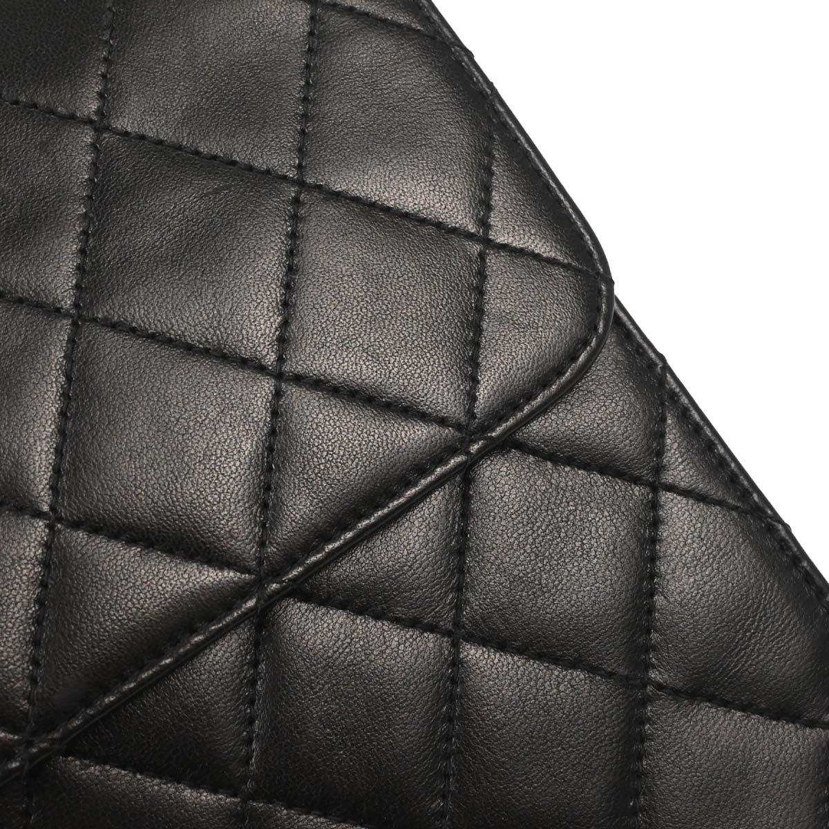 Chanel Black Lambskin Pushlock Medium Half Flap Shoulder Bag - Image 10