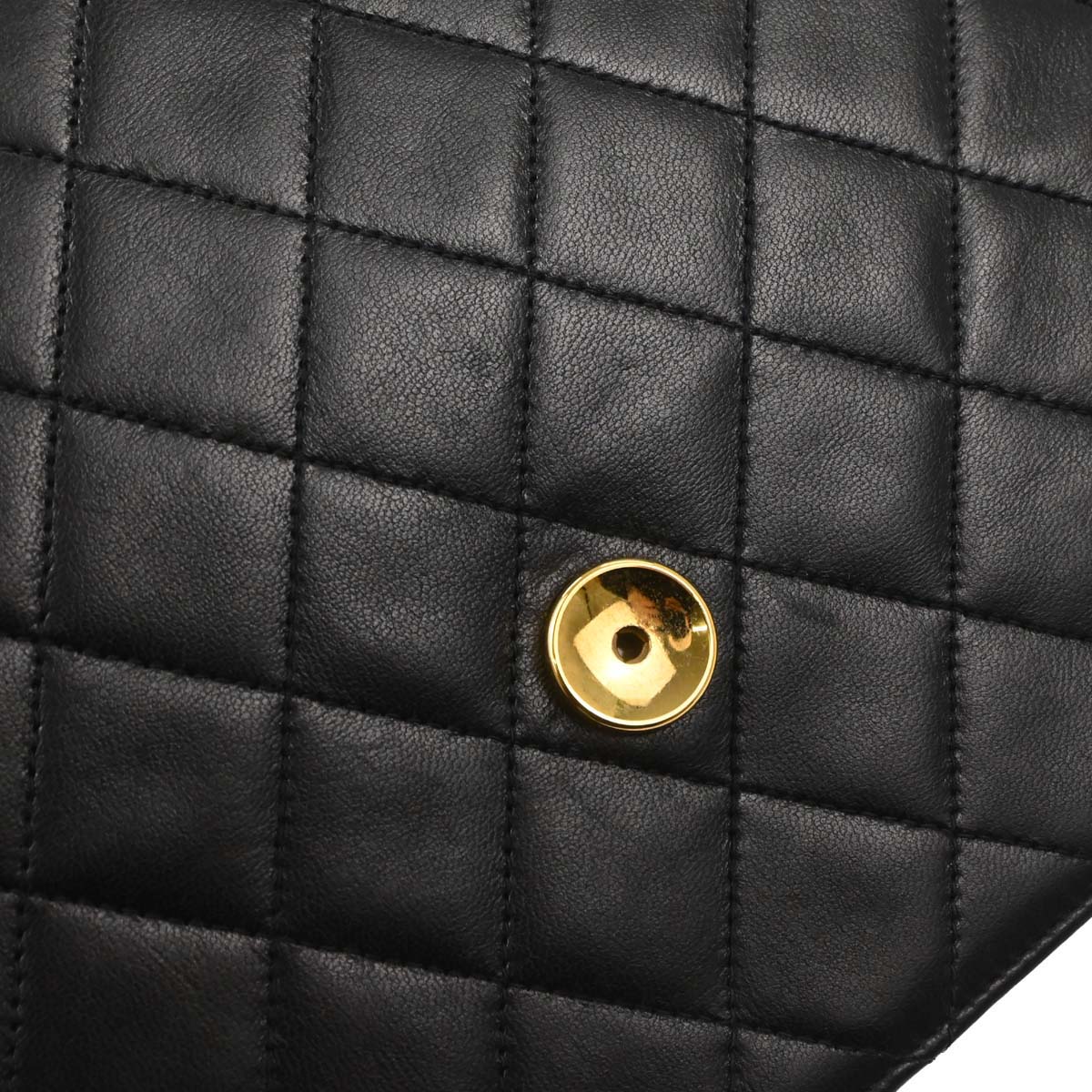 Chanel Black Lambskin Pushlock Medium Half Flap Shoulder Bag - Image 14