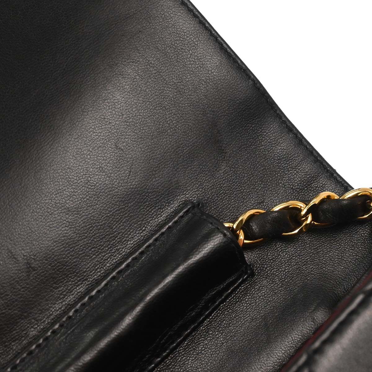 Chanel Black Lambskin Pushlock Medium Half Flap Shoulder Bag - Image 16