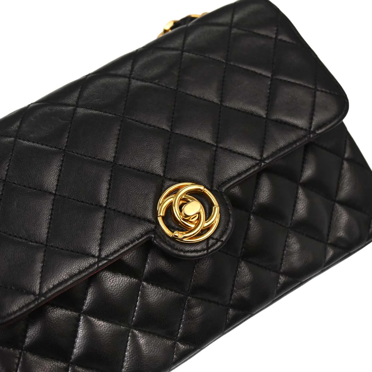 Chanel Black Lambskin Shoulder Bag - Image 12