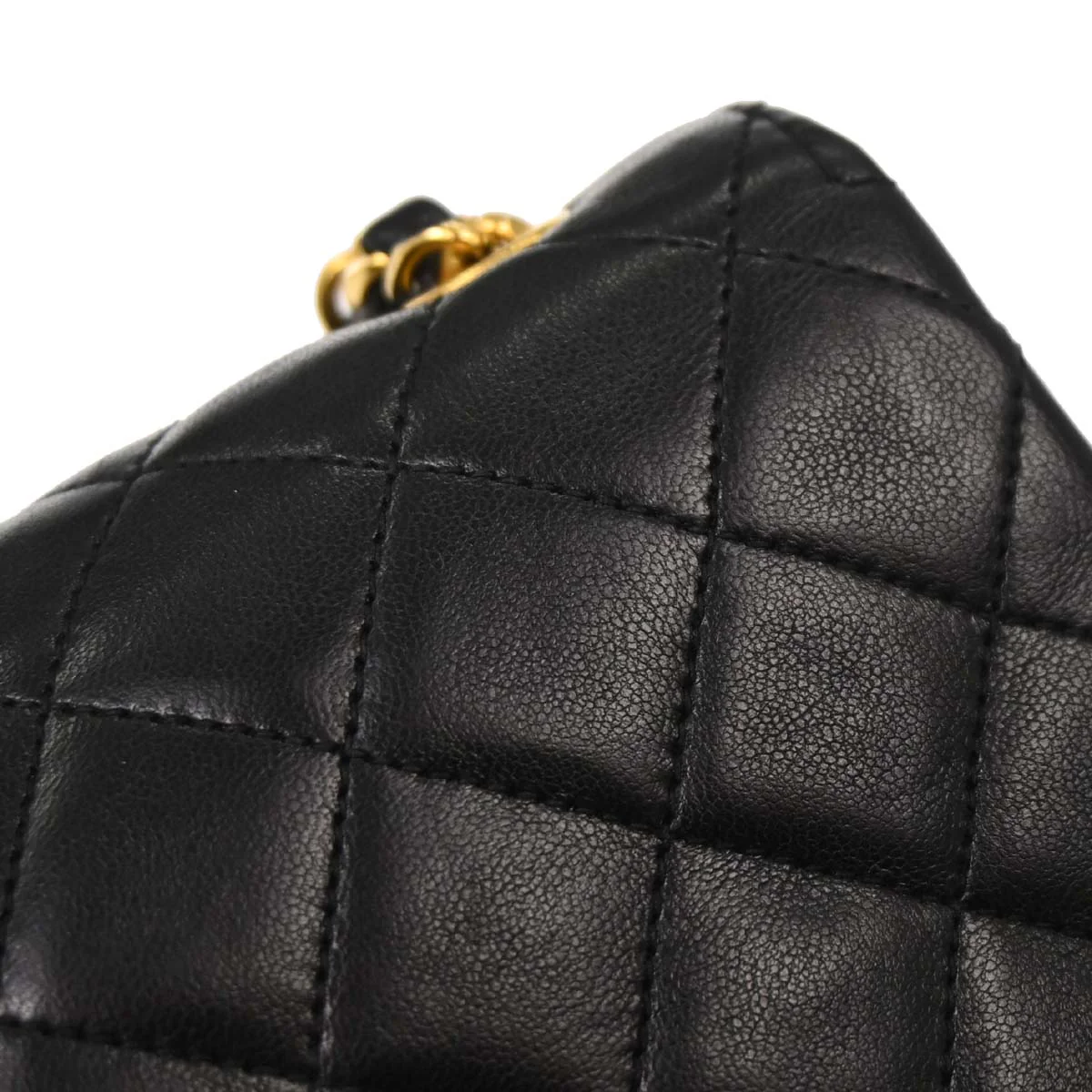 Chanel Black Lambskin Shoulder Bag - Image 8
