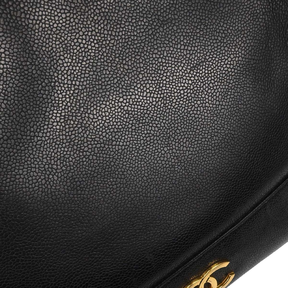 Chanel Black Caviar Skin Triple CC Shoulder Tote Bag - Image 3
