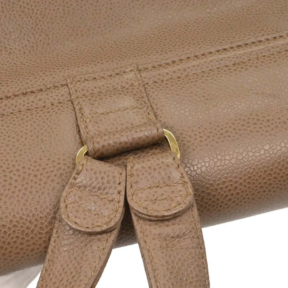 Chanel 1996-1997 Beige Caviar Skin Triple CC Backpack - Image 11
