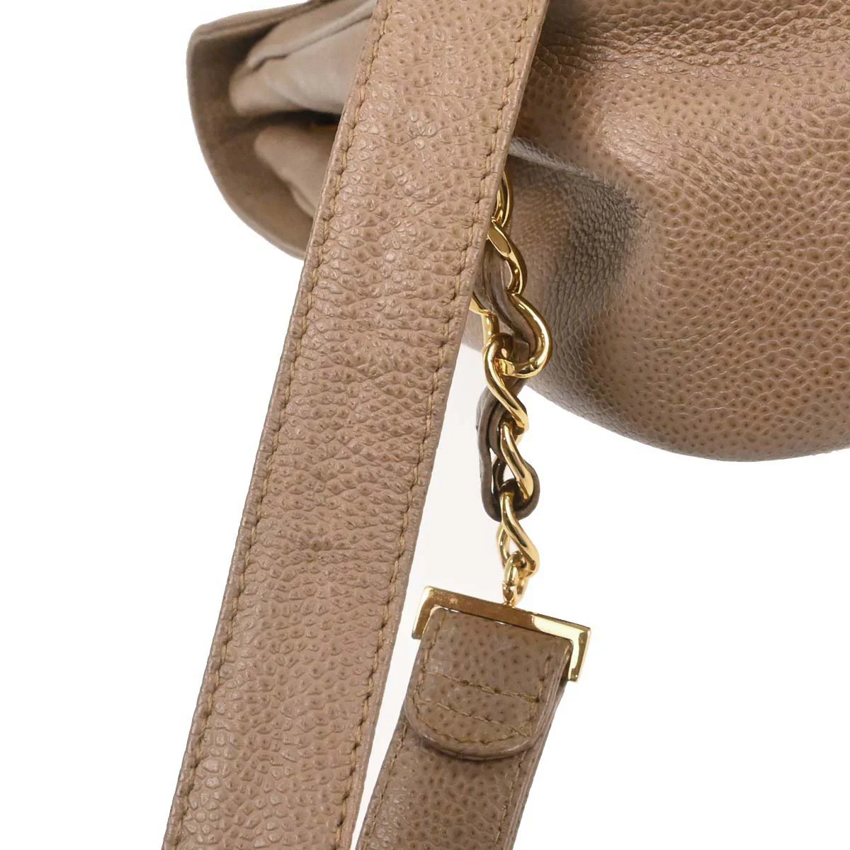 Chanel 1996-1997 Beige Caviar Skin Triple CC Backpack - Image 3